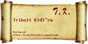 Tribolt Klára névjegykártya